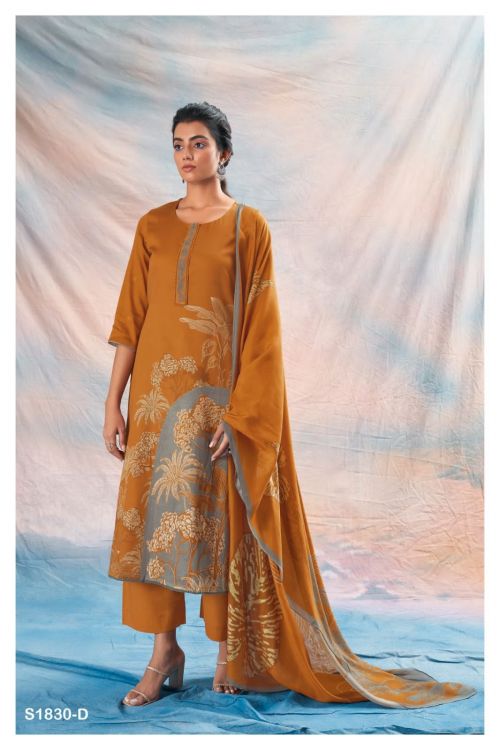 Janece S1830 By Ganga Printed Cotton Dress Material Catalog